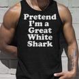 Pretend Im A Great White Shark Funny Lazy Halloween Costume Men Women Tank Top Graphic Print Unisex Gifts for Him