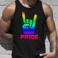 Rainbow Rock Hand Sign Pride Punk Gay Flag Lgbtq Men Women Gift Unisex Tank Top Gifts for Him