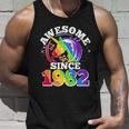 Rainbow Unicorn Awesome Since 1982 40Th Birthday Unisex Tank Top Gifts for Him