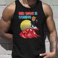 Red Wave Is Coming Republican Conservative Surfer Trump Us Flag Unisex Tank Top Gifts for Him