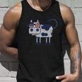 Retro Cow Merica Patriotic Us Flag 4Th Of July Farm Rancher Gift Unisex Tank Top Gifts for Him