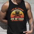 Retro I Like My Bourbon And My Cigar And Maybe Three People Funny Quote Tshirt Unisex Tank Top Gifts for Him