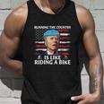 Running The Country Is Like Riding A Bike Joe Biden Funny Meme Unisex Tank Top Gifts for Him