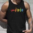 Sign Language Funny Rainbow Flag Gay Lgbt Deaf Asl Mute Gift Great Gift Unisex Tank Top Gifts for Him