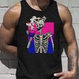 Skeleton Drinking Coffee Lgbtq Pansexual Pride Pan Flag Unisex Tank Top Gifts for Him