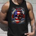 Skull Headphone Usa Flag 4Th Of July Unisex Tank Top Gifts for Him