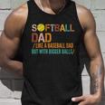 Softball Dad Like A Baseball Dad Vintage Tshirt Unisex Tank Top Gifts for Him