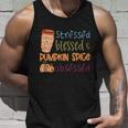 Stressed Blessed Pumpkin Spice Obsessed Thanksgiving Quote Unisex Tank Top Gifts for Him