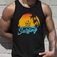 Surfing Sunset Plam Tree Unisex Tank Top Gifts for Him