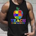 Teach Compassion Autism Awareness Teacher Apple Puzzle Unisex Tank Top Gifts for Him