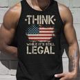 Think While Its Still Legal Vintage American Flag Unisex Tank Top Gifts for Him