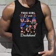 This Girl Loves Usa And Her Dog 4Th Of July Dachshund Dog Unisex Tank Top Gifts for Him