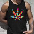 Tie Dyed Weed Symbol Unisex Tank Top Gifts for Him