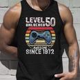 Vintage Video Gamer Birthday Level 50 Unlocked 50Th Birthday Unisex Tank Top Gifts for Him