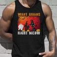 Want Brains Right Meow Cat Halloween Quote Unisex Tank Top Gifts for Him