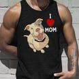 Womens I Love Mom Valentines Day Cute Dog Pitbull Mama V Day Pajama Unisex Tank Top Gifts for Him