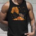 Yorkies Autumn Leaf Fall Dog Lover Thanksgiving Halloween Unisex Tank Top Gifts for Him