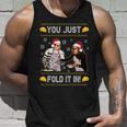 You Just Fold It Funny Cheese Xmas Sweater Unisex Tank Top Gifts for Him