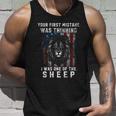 Your First Mistake Was Thinking I Was One The Sheep Lion Usa Flag Unisex Tank Top Gifts for Him
