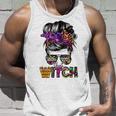 100 That Witch Halloween Costume Messy Bun Skull Witch Girl Unisex Tank Top Gifts for Him