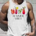 Summer Vibes Tropical Cocktail Drink Design For Beach Fun  Unisex Tank Top