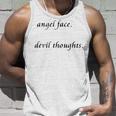 Angel Face Devil Thoughts V2 Unisex Tank Top Gifts for Him