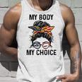 My Body My Choice Pro Choice Messy Bun Us Flag 4Th Of July Unisex Tank Top Gifts for Him