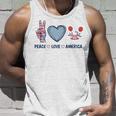 Peace Love America V2 Unisex Tank Top Gifts for Him