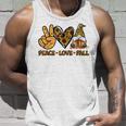 Peace Love Fall Funny Gnome Autumn Lover Pumpkins Halloween Unisex Tank Top Gifts for Him