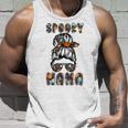 Spooky Mama Scary Halloween Messy Hair Bun Mothers Unisex Tank Top Gifts for Him