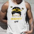 Womens August Girl Birthday Cute Messy Bun Bees Gifts Unisex Tank Top Gifts for Him