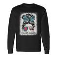 Trucker Trucker Wifes Life Bleached Shirt Messy Bun Hair Unisex Long Sleeve