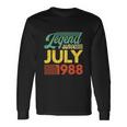 34 Years Old Legend Since July 1988 34Th Birthday Long Sleeve T-Shirt Gifts ideas