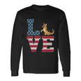 4Th Of July Patriotic Love German Shepherd Dog American Flag Long Sleeve T-Shirt Gifts ideas