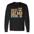 Best Cat Dad Ever Vintage Colors Tshirt Long Sleeve T-Shirt Gifts ideas