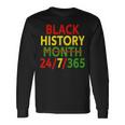 Black History Month 24 7 365 African Melanin Black Long Sleeve T-Shirt Gifts ideas