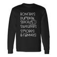 Bonfires Dumdkin Spice Pumpkin Sweaters Smores Flannels Long Sleeve T-Shirt Gifts ideas