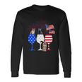 Cat 4Th Of July Costume Red White Blue Wine Glasses Long Sleeve T-Shirt Gifts ideas