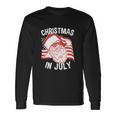 Christmas In July Retro Hipster Santa 4Th Of July Long Sleeve T-Shirt Gifts ideas