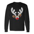 Christmas Red Nose Reindeer Face Long Sleeve T-Shirt Gifts ideas