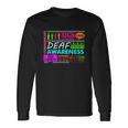 Deaf Awareness Sign Deafness Hearing Loss Warrior Tshirt Long Sleeve T-Shirt Gifts ideas