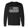 Distressed Defund The Media American Flag Tshirt Long Sleeve T-Shirt Gifts ideas