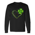 Dragonfly Heart Irish Shamrock Heart Clover St Patrick Day Long Sleeve T-Shirt Gifts ideas