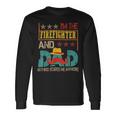 Firefighter Vintage Im The Firefighter And Dad Dad Mustache Lover Long Sleeve T-Shirt Gifts ideas