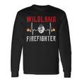 Firefighter Wildland Firefighter Fire Rescue Department Heartbeat Line Long Sleeve T-Shirt Gifts ideas