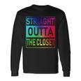 Gay Pride Straight Outta The Closet Tshirt Long Sleeve T-Shirt Gifts ideas