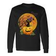 Halloween Cute Witch Cat Mom Pumpkin Moon Spooky Cat Long Sleeve T-Shirt Gifts ideas