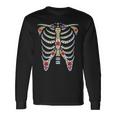 Halloween Day Of Dead Skeleton Flowers Decorated Men Women Long Sleeve T-Shirt T-shirt Graphic Print Gifts ideas