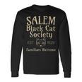 Halloween Salem Black Cat Society Familiars Welcome Long Sleeve T-Shirt Gifts ideas