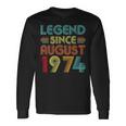 Legend Since August 1974 Vintage 48 Years Old 48Th Birthday Long Sleeve T-Shirt Gifts ideas